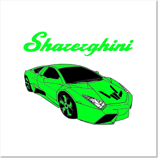 sharerghini, sharerghini merch,sharerghini Green rainbow Posters and Art